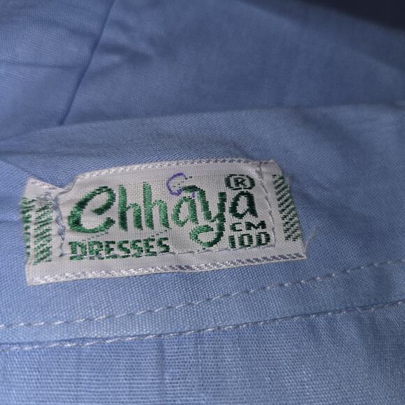 Chhaya Cotton Blue Saree Petticoat New Old Stock VTG Indian Underskirt Free Size - Picture 4 of 16